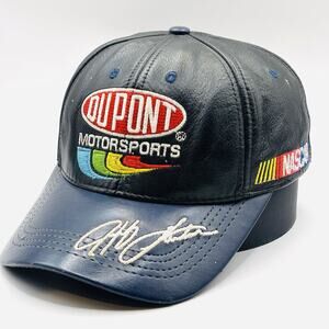 DuPont Motorsports Black Leather Baseball Cap with Embroidered Signature